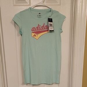 Adidas Light Blue T-Shirt with Red and Yellow Logo